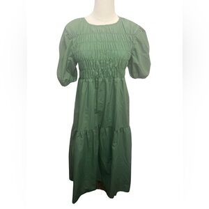 OAK + Fort green puff sleeve maxi